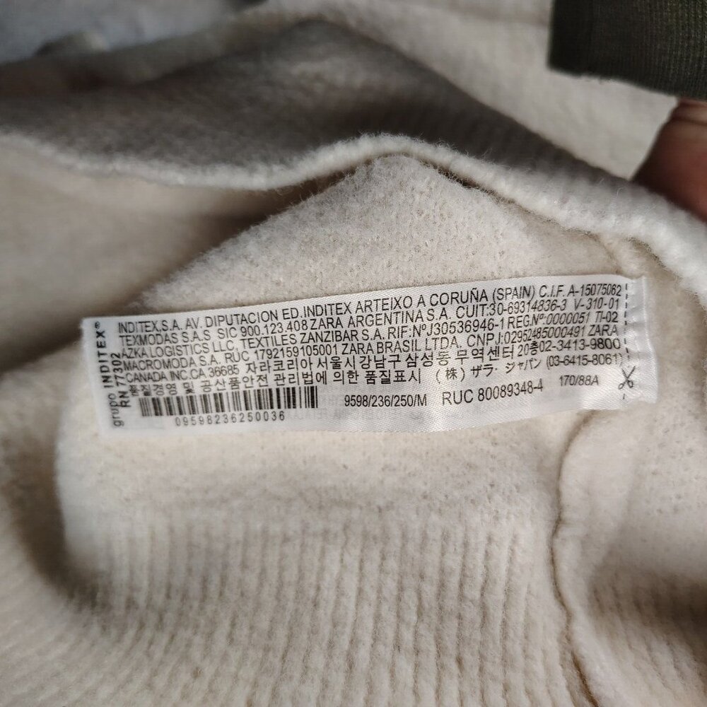 Zara Cropped Hooded Sweater Womens Small - Picture 5 of 8